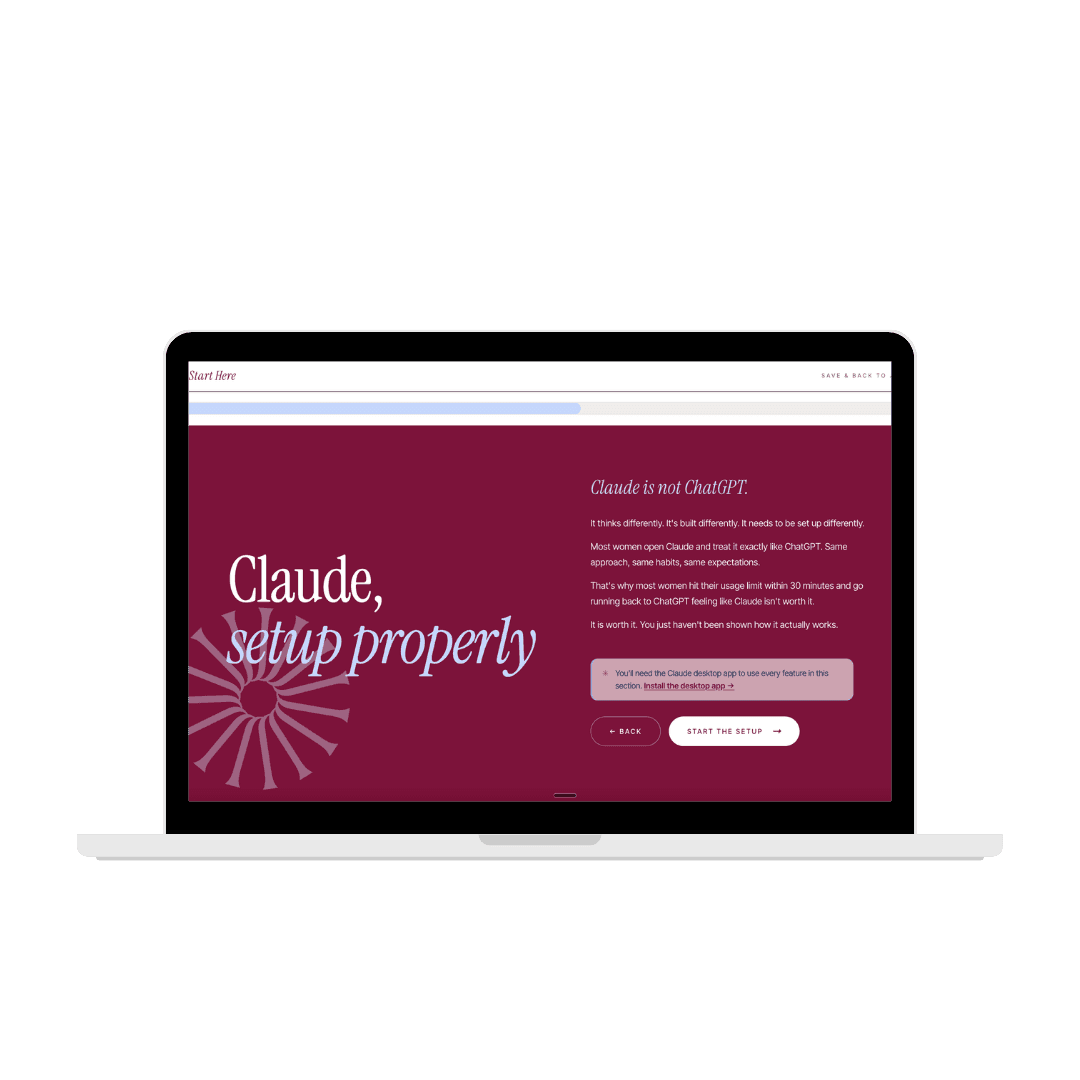 Claude Setup - module mockup